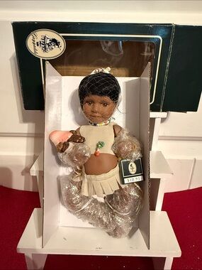 Unbranded Brown Skin Collectible Doll with Cream Outfit